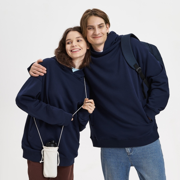 Худи оверсайз унисекс FUSION, темно-синий, размер 3XL/4XL