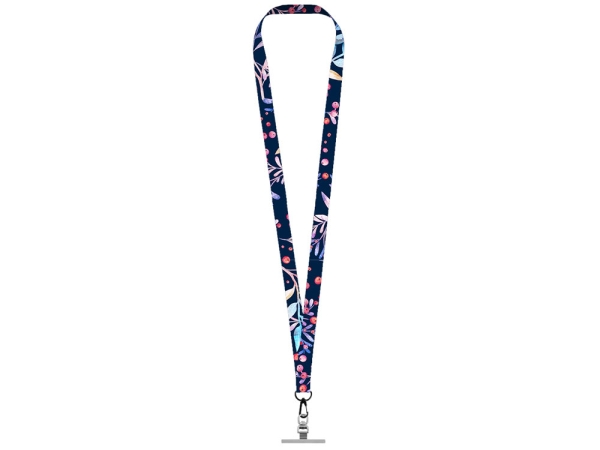 Ланъярд 2 см под сублимацию с трендовым карабином и металлическим держателем для телефона, черный