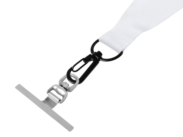 Ланъярд 2 см под сублимацию с трендовым карабином и металлическим держателем для телефона, черный