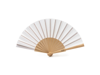 Деревянный веер MILOS, натуральный/белый Деревянный веер MILOS, натуральный/белый