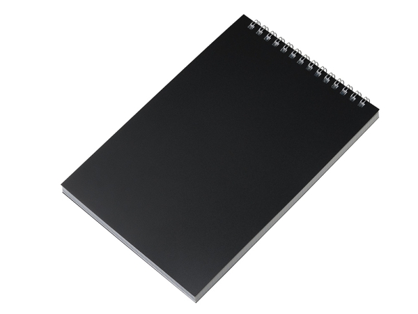 Блокнот на пружине в пластиковой обложке А5, черный