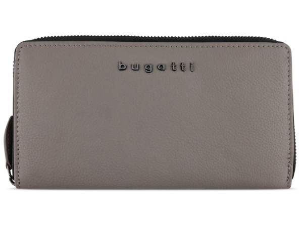 Кошелёк женский BUGATTI Bella, с RFID защитой, бежевый, воловья кожа/полиэстер, 18,5х2,5х10 см