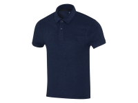 Рубашка поло унисекс "Akoya" из переработанного махрового материала - Темно - синий