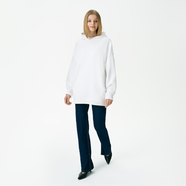 Худи оверсайз унисекс Фьюжн (Fusion), белый, размер XS/S