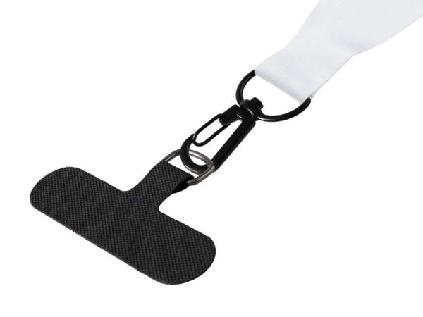 Ланъярд 2 см под сублимацию с трендовым карабином и узким держателем для телефона из ПЭ, черный