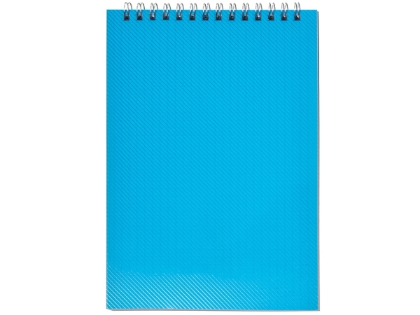 Блокнот на пружине в пластиковой обложке А5, синий