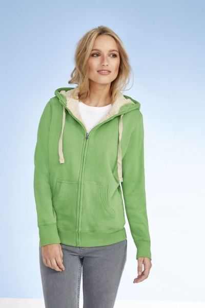 Толстовка унисекс на молнии Sherpa 280, ярко-зеленая