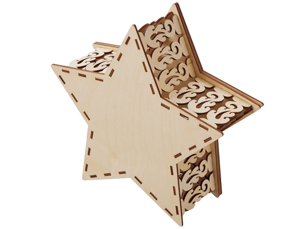 Шкатулка из фанеры в виде звезды "Asteris", сине-серебристый