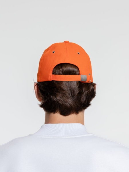 Бейсболка Classic, оранжевая с белым кантом