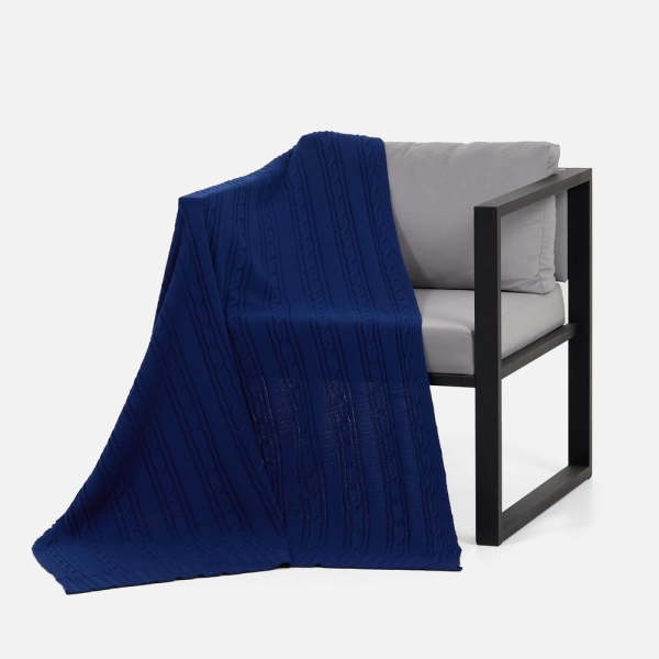 Плед Remitti, темно-синий (кобальт)