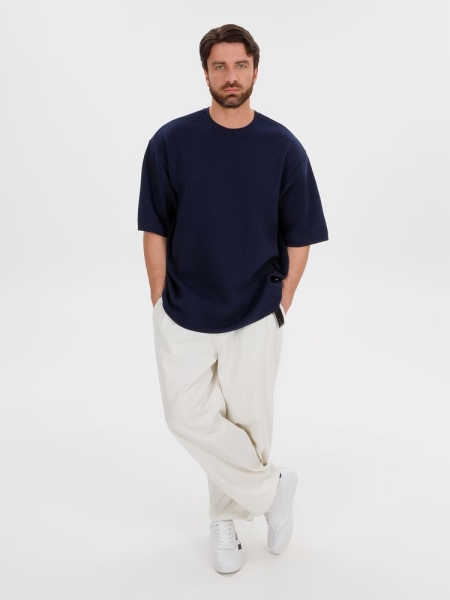 Джемпер с коротким рукавом Siluetti Volumica, темно-синий