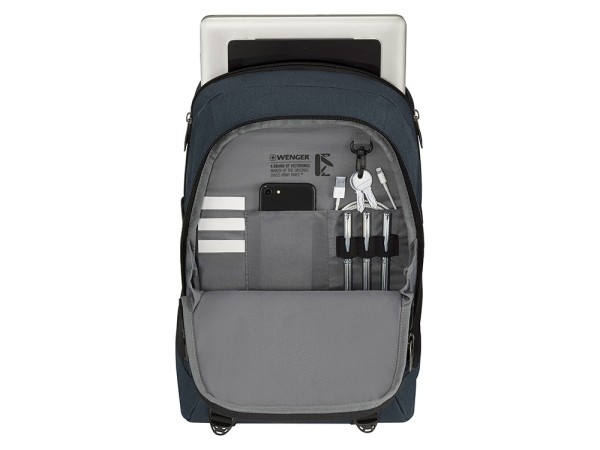 Рюкзак WENGER Oryson 16", серый/чёрный, переработанный ПЭТ/Полиэстер, 32х45х19 см, 25 л.