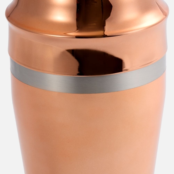 Набор для приготовления коктейлей Pourpour, медный с серебристой линией