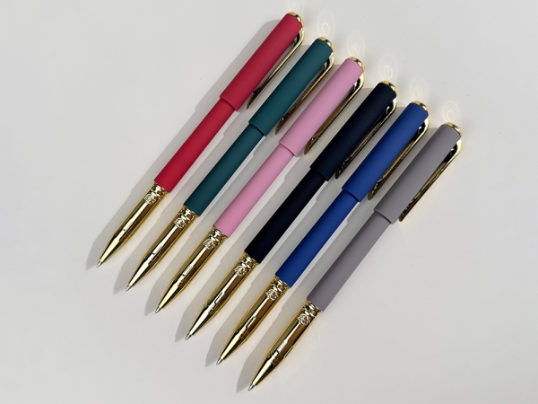 Ручка пластиковая шариковая "Parliament", 0,7 мм, синие чернила, розовый/золотистый