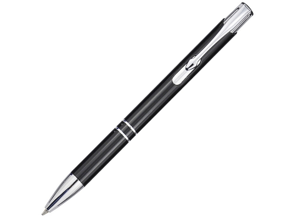 Шариковая ручка Moneta из переработанного алюминия (черные чернила) - Черный
