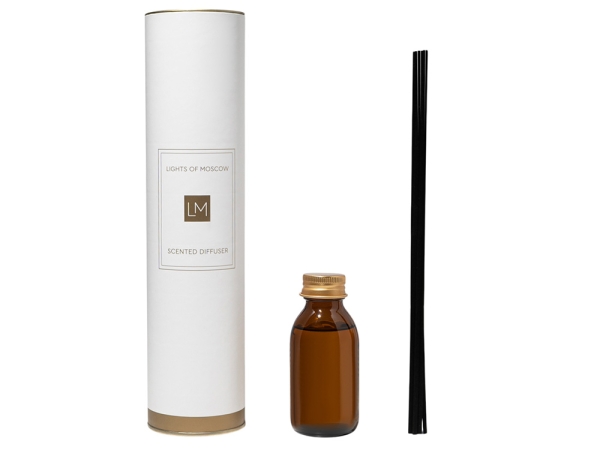 Ароматический диффузор с палочками, Россо: апельсин и клубника, дуб, 100 мл (без лого LM)