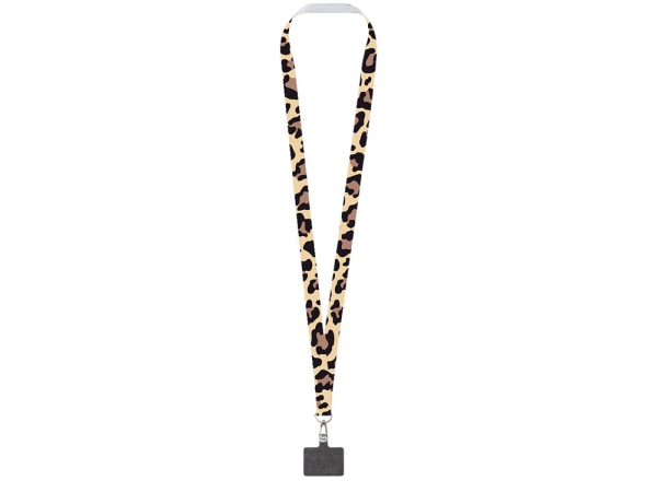 Ланъярд 2 см под сублимацию с трендовым карабином и большим держателем для телефона из ПЭ, серебристый