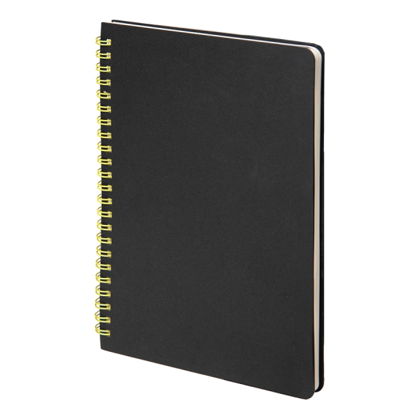 Блокнот на двойной пружине HELIX, 143 х 205 мм, черный, блок в линейку