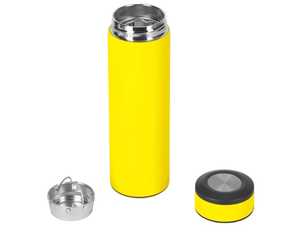 Вакуумный термос "Vacuum Flask C1", soft touch, 420мл, желтый