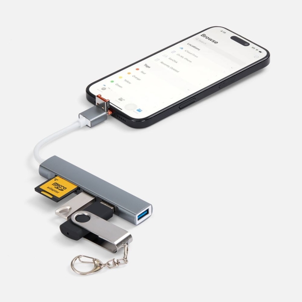 USB-хаб Slotto, серый