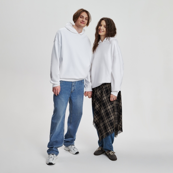 Худи оверсайз унисекс FUSION, белый, размер 3XL/4XL