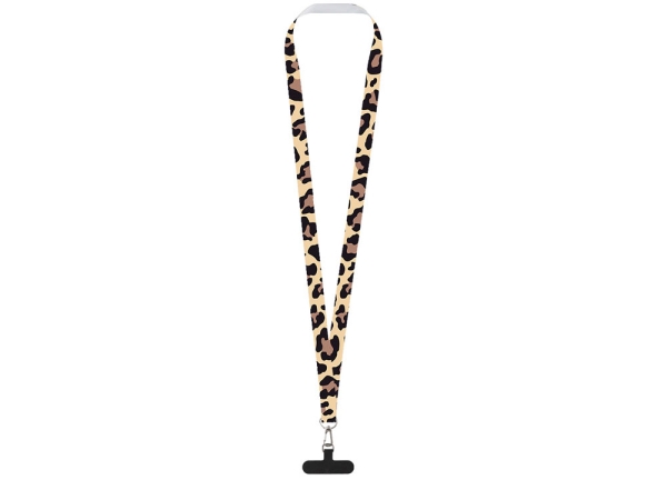 Ланъярд 2 см под сублимацию с трендовым карабином и узким держателем для телефона из ПЭ, серебристый