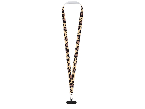 Ланъярд 2 см под сублимацию с трендовым карабином и узким держателем для телефона из ПЭ, серебристый