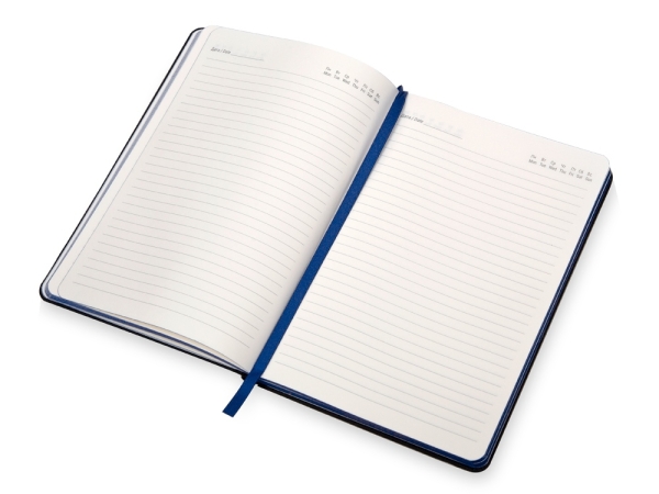 Бизнес блокнот "Bossy" с цветным срезом, твердая обложка, 128 листов, черный и синий