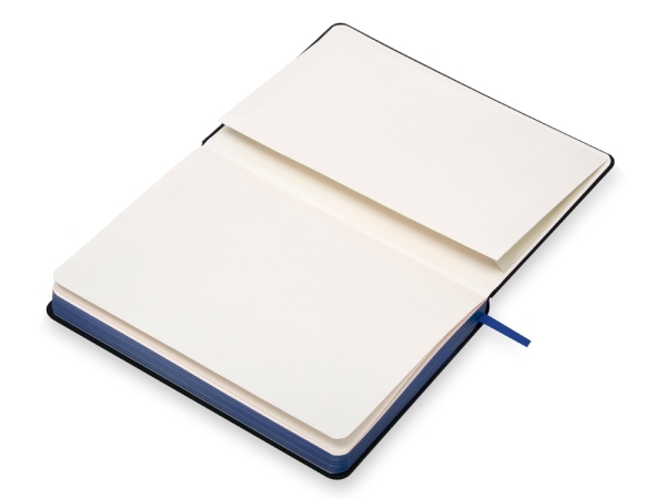 Бизнес блокнот "Bossy" с цветным срезом, твердая обложка, 128 листов, черный и синий