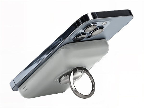 Магнитный беспроводной внешний аккумулятор "MagnetIQ", 5000 mah, 10 W, серый Cool gray 7C