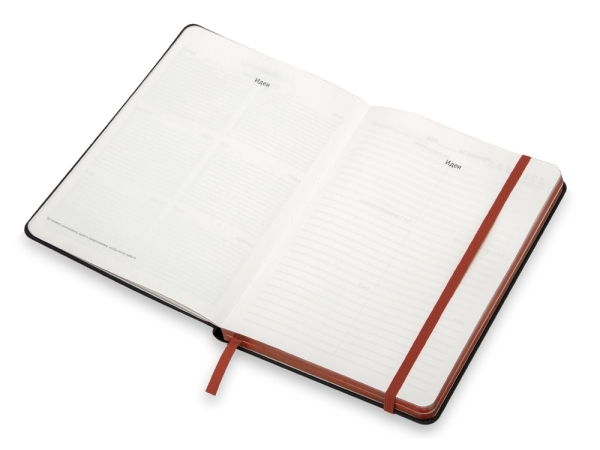 Бизнес блокнот "Bossy" с цветным срезом, твердая обложка, 128 листов, черный и красный