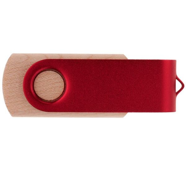 Флешка TWIST WOOD COLOR Светлое дерево с красным 4014.31.03.8ГБ