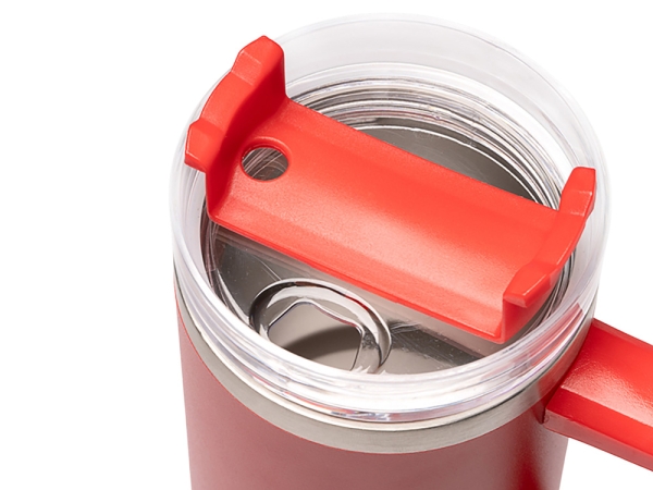 Термокружка «Крэнстон» с двойными стенками из переработанной нержавеющей стали, красный