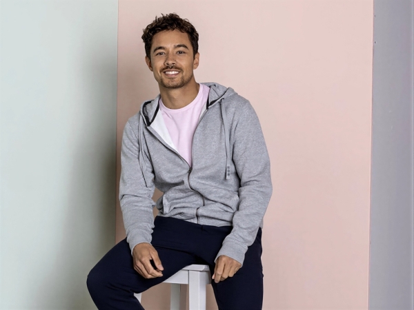 Толстовка «Арора» мужская с капюшоном, серо-синий