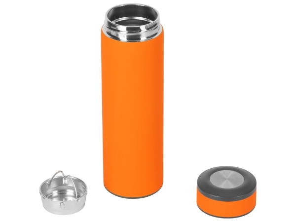 Вакуумный термос "Vacuum Flask C1", soft touch, 420мл, оранжевый