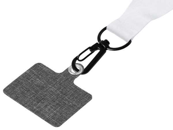 Ланъярд 2 см под сублимацию с трендовым карабином, замком обрыва и большим держателем для телефона из ПЭ, черный