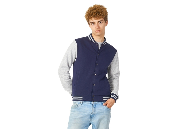 Бомбер «Oxford», темно-синий/серый меланж, унисекс