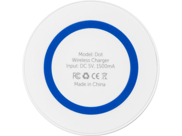 Беспроводное зарядное устройство «Dot», 5 Вт, белый/синий