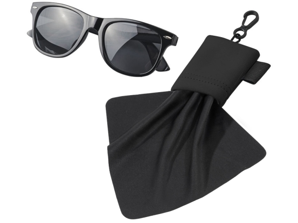 Очищающая салфетка «Neat» из микрофибры в чехле, черный