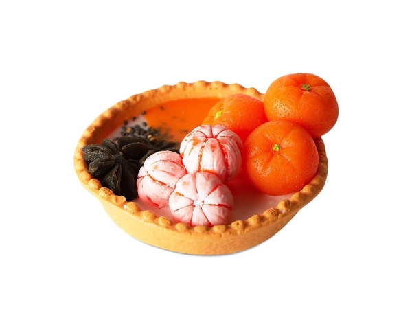 Подарочный набор с пледом, мылом и термокружкой, оранжевый