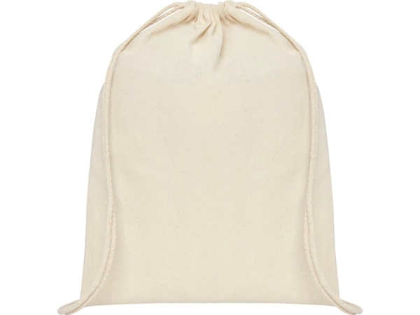 Рюкзак со шнурком Oregon хлопка плотностью 140 г/м2, natural