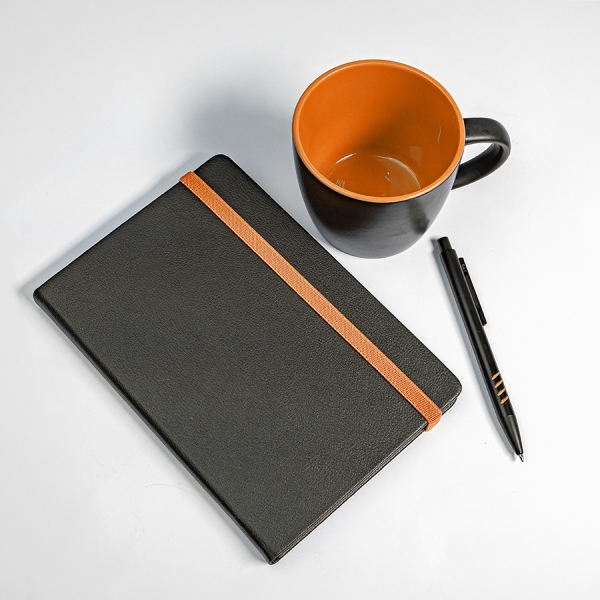 Набор подарочный HYPER: кружка, ежедневник, ручка; черный/голубой