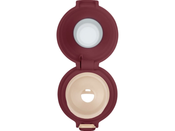 Вакуумная термокружка Waterline c кнопкой «Guard», 400 мл, тубус, бургунди