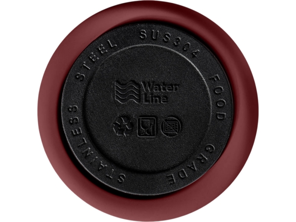 Вакуумная термокружка Waterline c кнопкой «Guard», 400 мл, тубус, бургунди