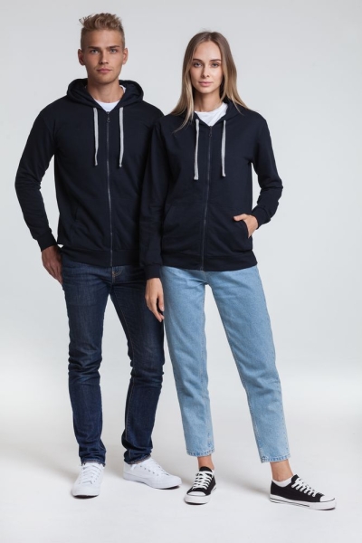 Толстовка на молнии с капюшоном Unit Siverga, зеленое яблоко