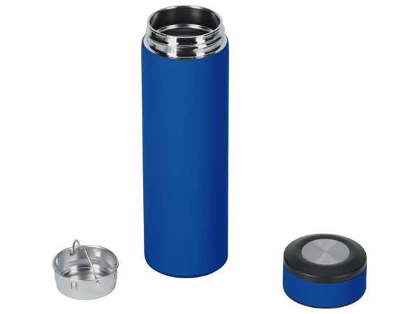 Вакуумный термос "Vacuum Flask C1", soft touch, 420мл, синий