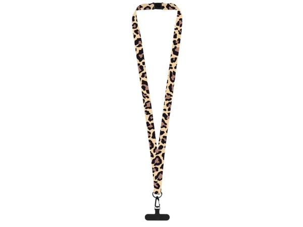 Ланъярд 2 см под сублимацию с трендовым карабином, замком обрыва и узким держателем для телефона из ПЭ, черный