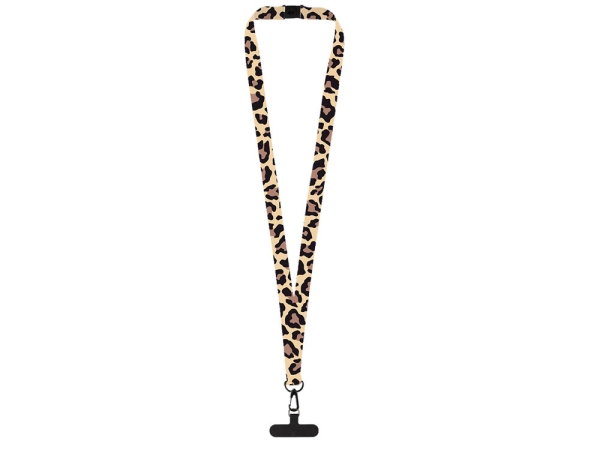 Ланъярд 2 см под сублимацию с трендовым карабином, замком обрыва и узким держателем для телефона из ПЭ, черный