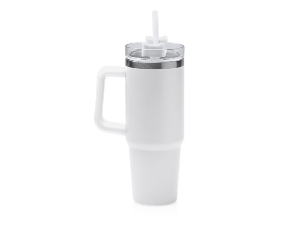 Термокружка «Крэнстон» с двойными стенками из переработанной нержавеющей стали, белый