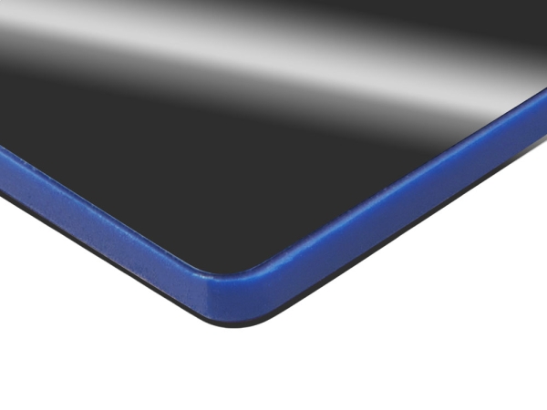 Металлический брелок с пластиковой цветной вставкой "SteelPop Rct", серебристый с синим